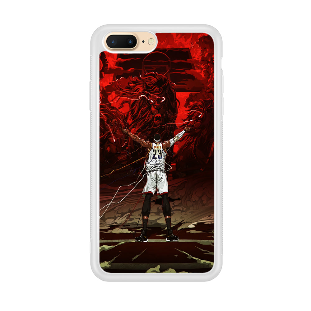 Lebron James Lion Art iPhone 8 Plus Case-Phone Case-Rubber White (2D Case)-Altracase