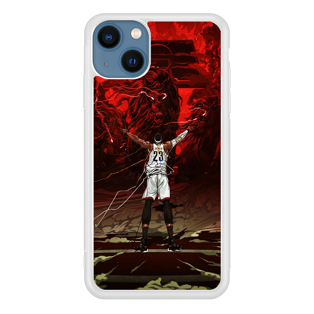 Lebron James Lion Art iPhone 13 Mini Case-Phone Case-Rubber White (2D Case)-Altracase
