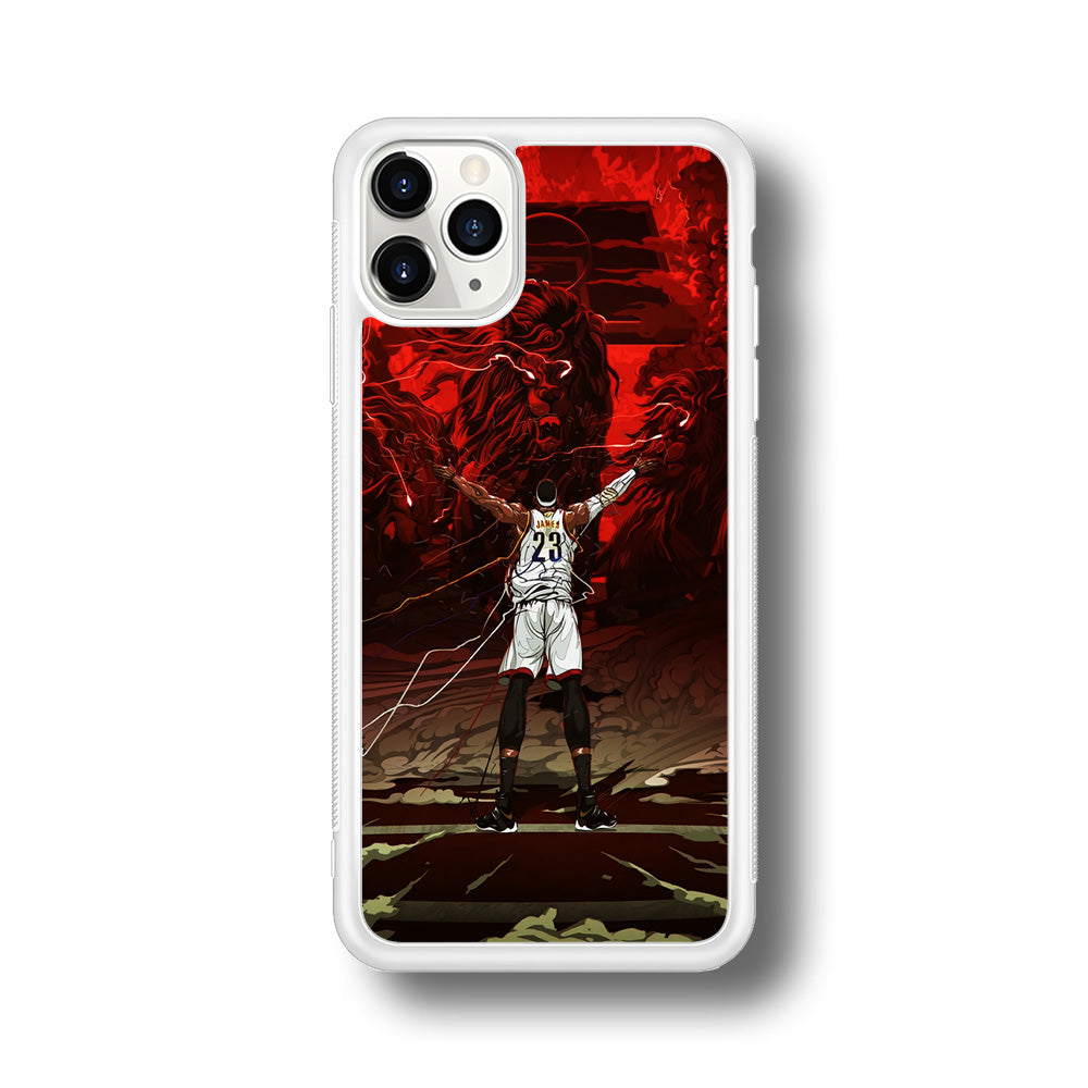 Lebron James Lion Art iPhone 11 Pro Case-Phone Case-Rubber White (2D Case)-Altracase