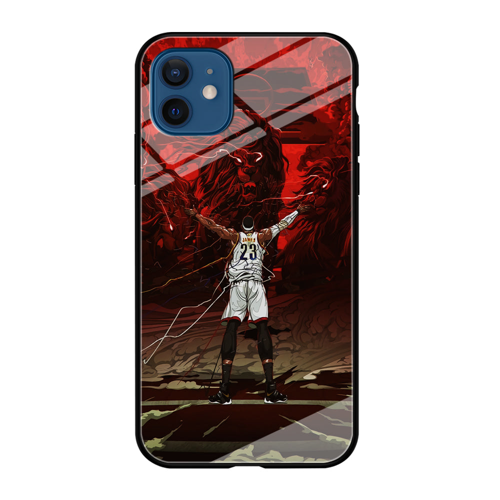 Lebron James Lion Art iPhone 12 Case-Phone Case-Tempered Glass Case-Altracase