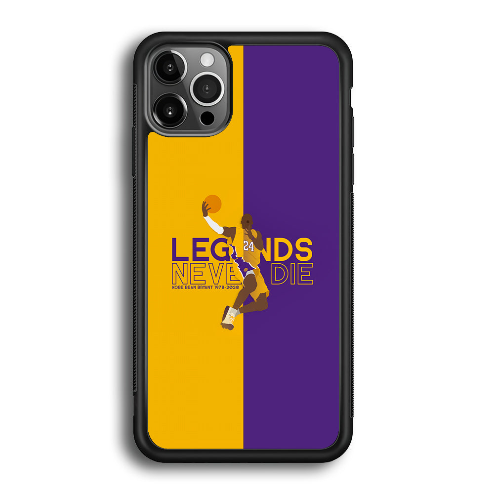 Legend Kobe Bryant 24 Lakers iPhone 12 Pro Max Case-Phone Case-Rubber Black (2D Case)-Altracase