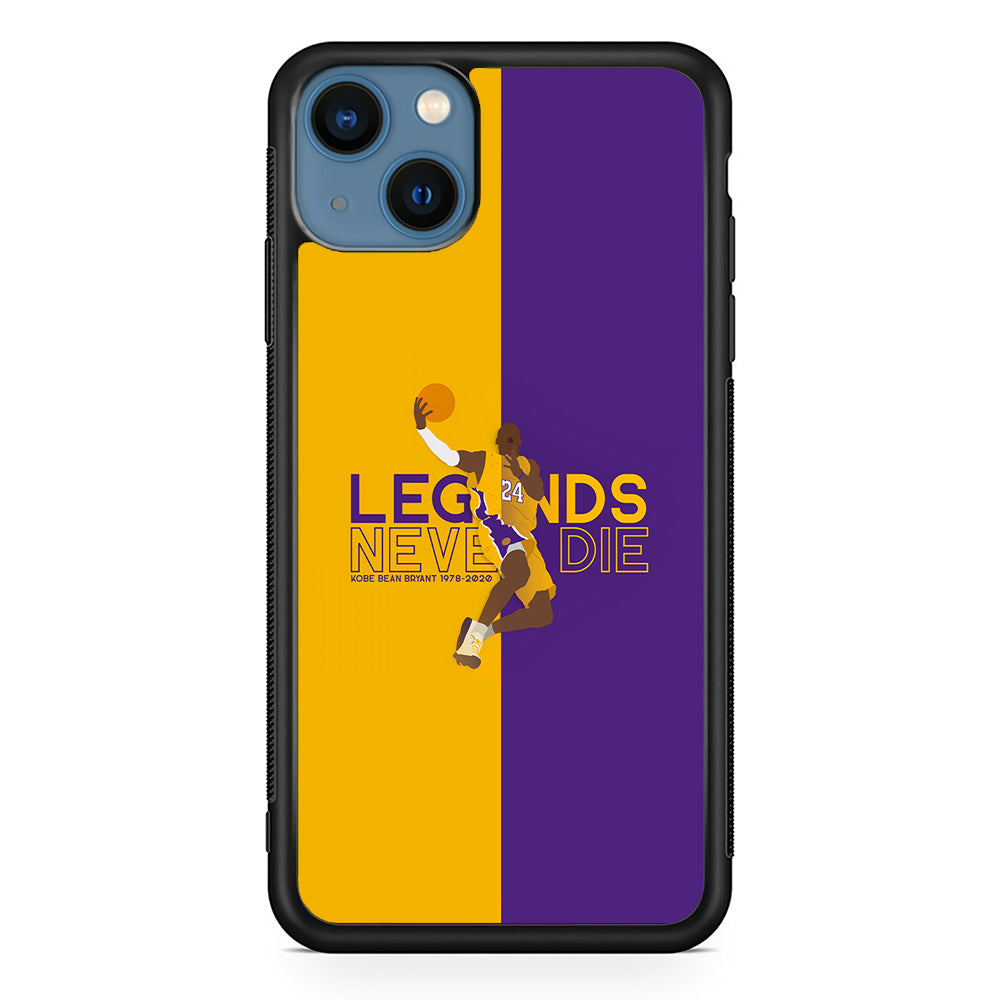 Legend Kobe Bryant 24 Lakers iPhone 13 Mini Case-Phone Case-Rubber Black (2D Case)-Altracase