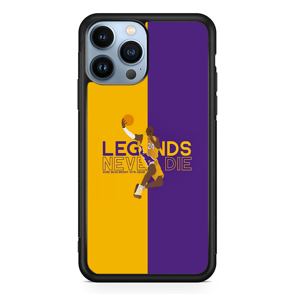 Legend Kobe Bryant 24 Lakers iPhone 15 Pro Case-Phone Case-Rubber Black (2D Case)-Altracase