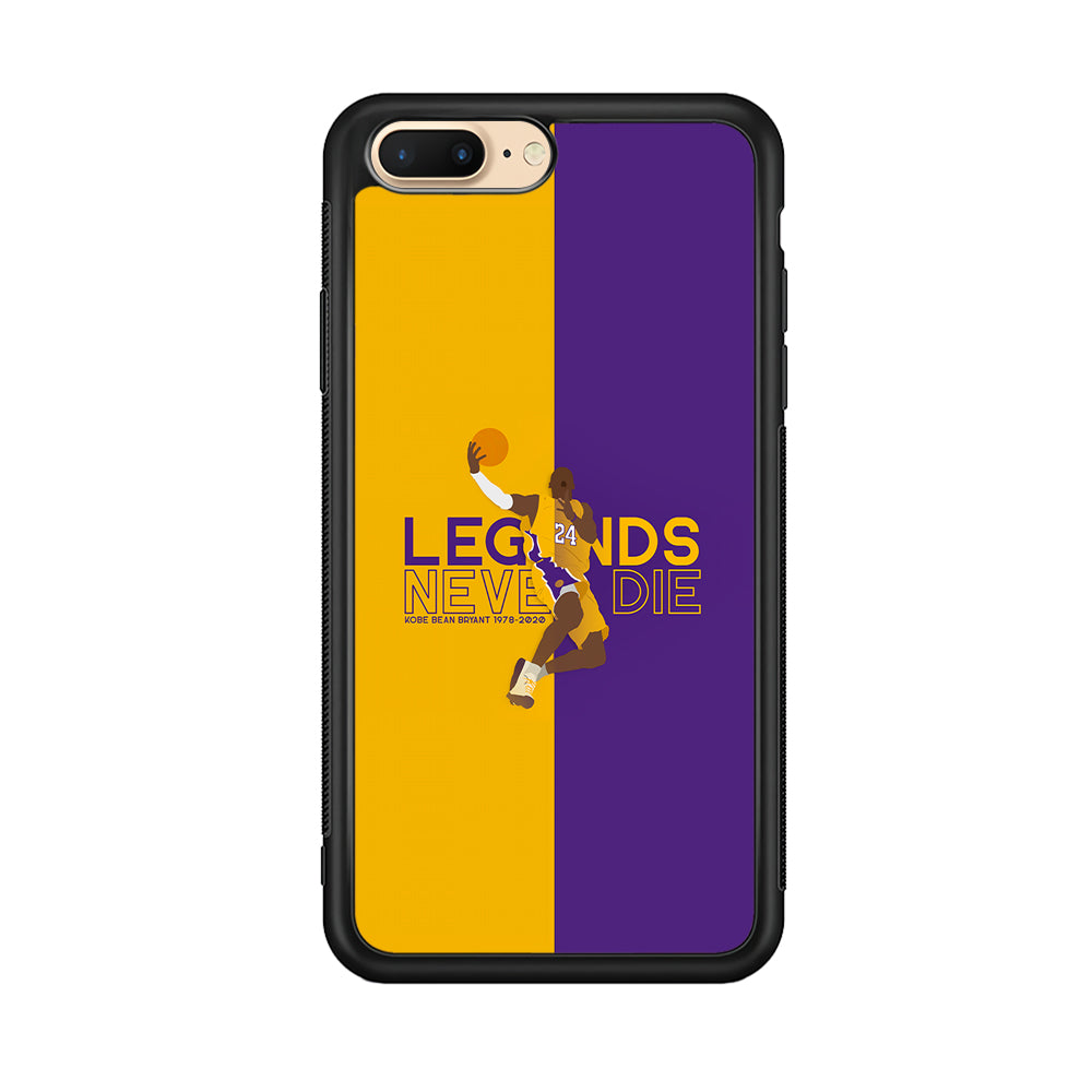 Legend Kobe Bryant 24 Lakers iPhone 8 Plus Case-Phone Case-Rubber Black (2D Case)-Altracase