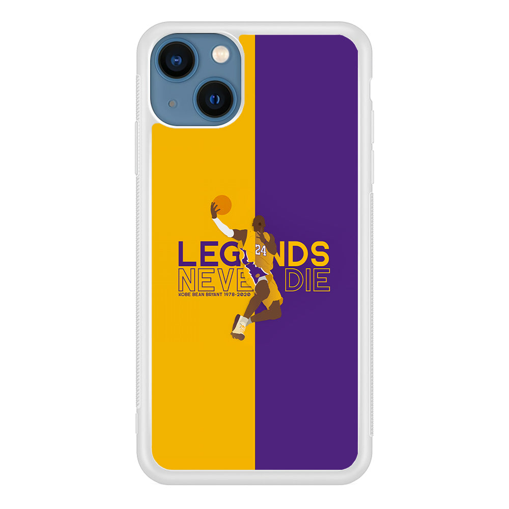 Legend Kobe Bryant 24 Lakers iPhone 13 Mini Case-Phone Case-Rubber White (2D Case)-Altracase