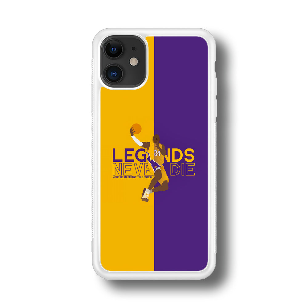 Legend Kobe Bryant 24 Lakers iPhone 11 Case-Phone Case-Rubber White (2D Case)-Altracase