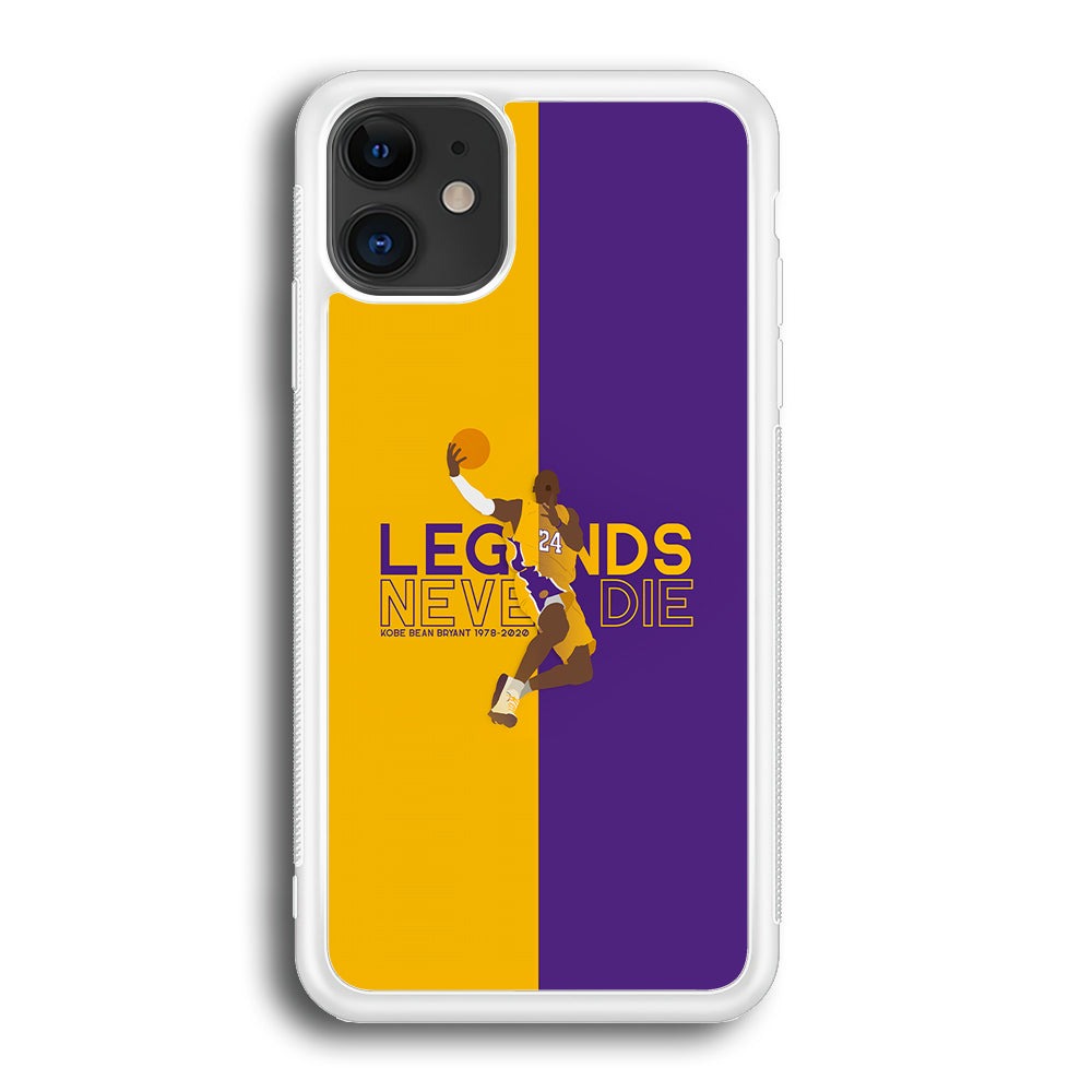 Legend Kobe Bryant 24 Lakers iPhone 12 Mini Case-Phone Case-Rubber White (2D Case)-Altracase