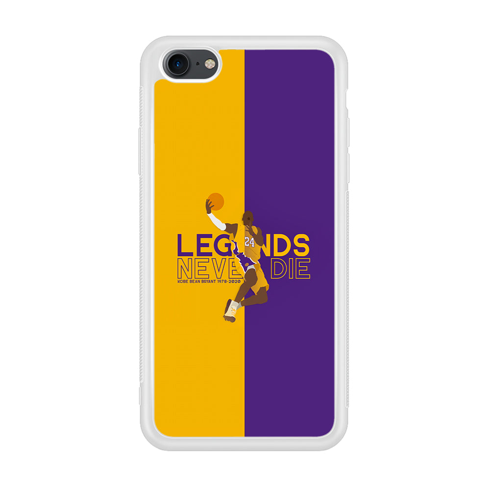 Legend Kobe Bryant 24 Lakers iPhone 7 Case-Phone Case-Rubber White (2D Case)-Altracase