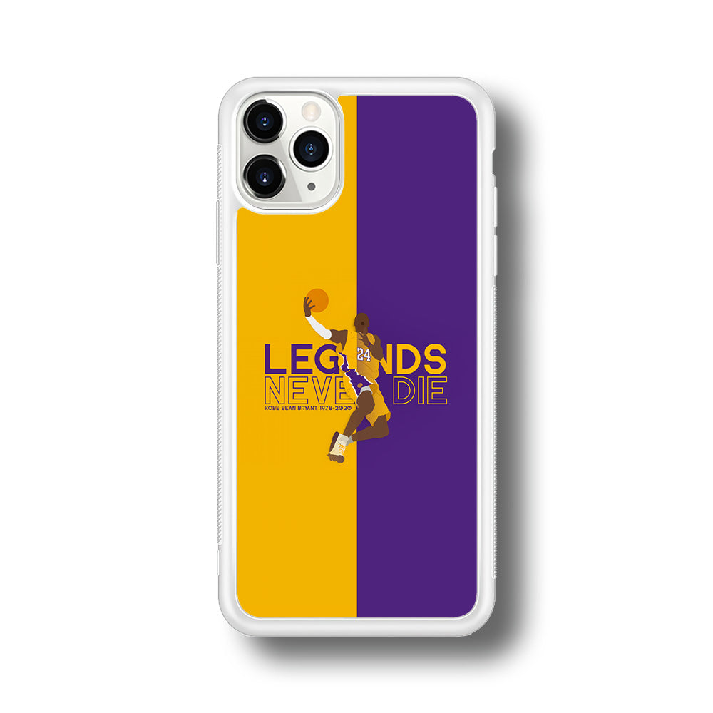 Legend Kobe Bryant 24 Lakers iPhone 11 Pro Case-Phone Case-Rubber White (2D Case)-Altracase
