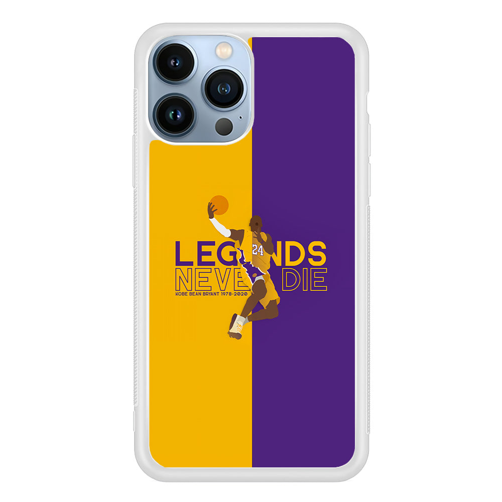 Legend Kobe Bryant 24 Lakers iPhone 15 Pro Case-Phone Case-Rubber White (2D Case)-Altracase