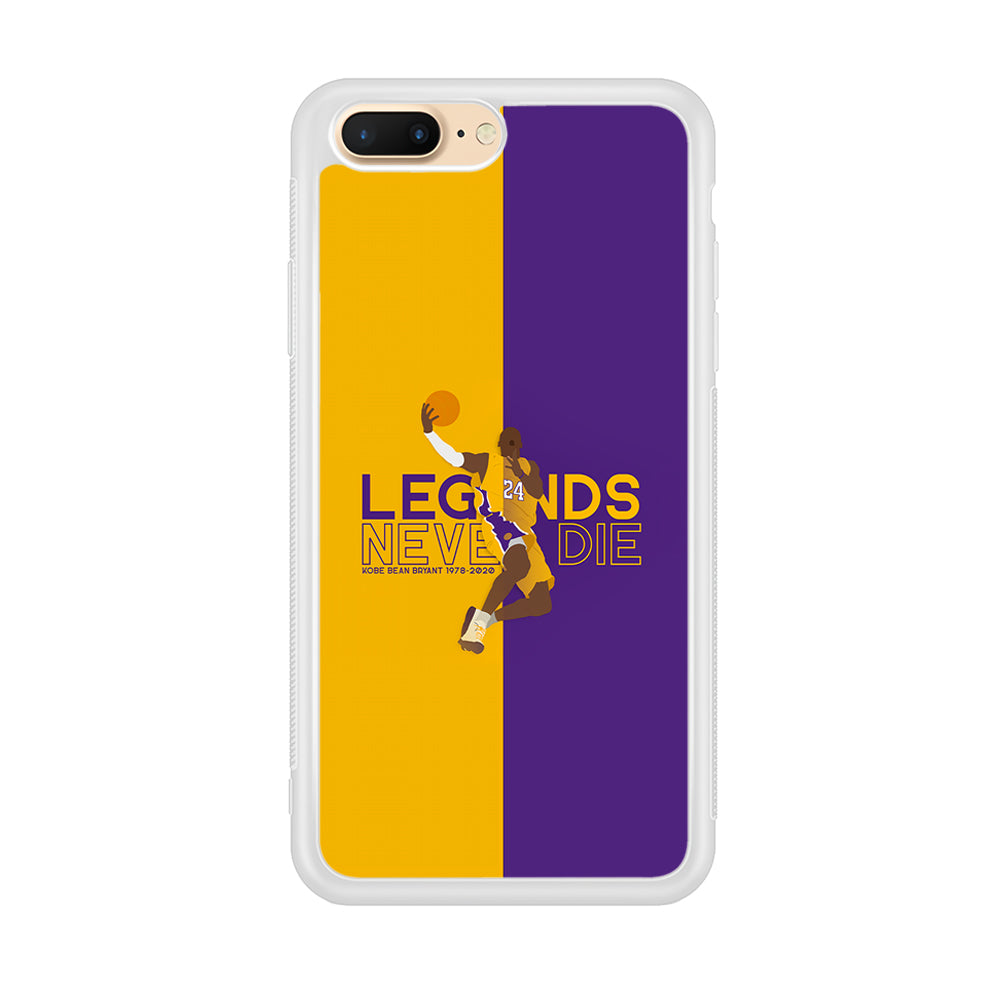 Legend Kobe Bryant 24 Lakers iPhone 8 Plus Case-Phone Case-Rubber White (2D Case)-Altracase