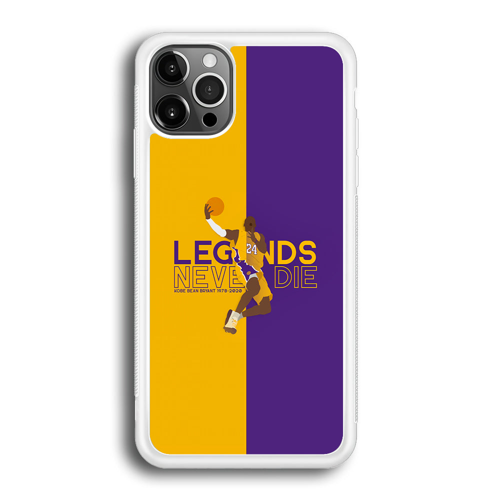 Legend Kobe Bryant 24 Lakers iPhone 12 Pro Max Case-Phone Case-Rubber White (2D Case)-Altracase
