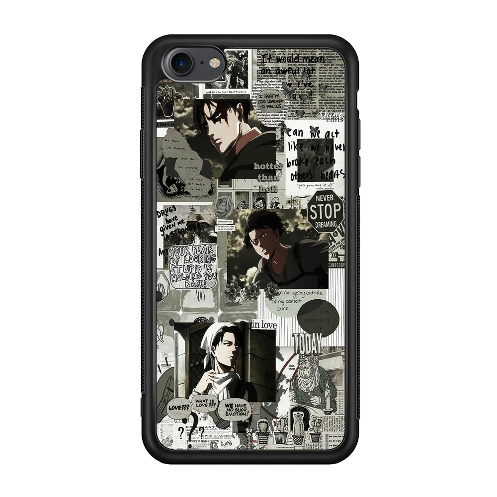 Levi Ackerman Aesthetic iPhone 7 Case-Phone Case-Rubber Black (2D Case)-Altracase