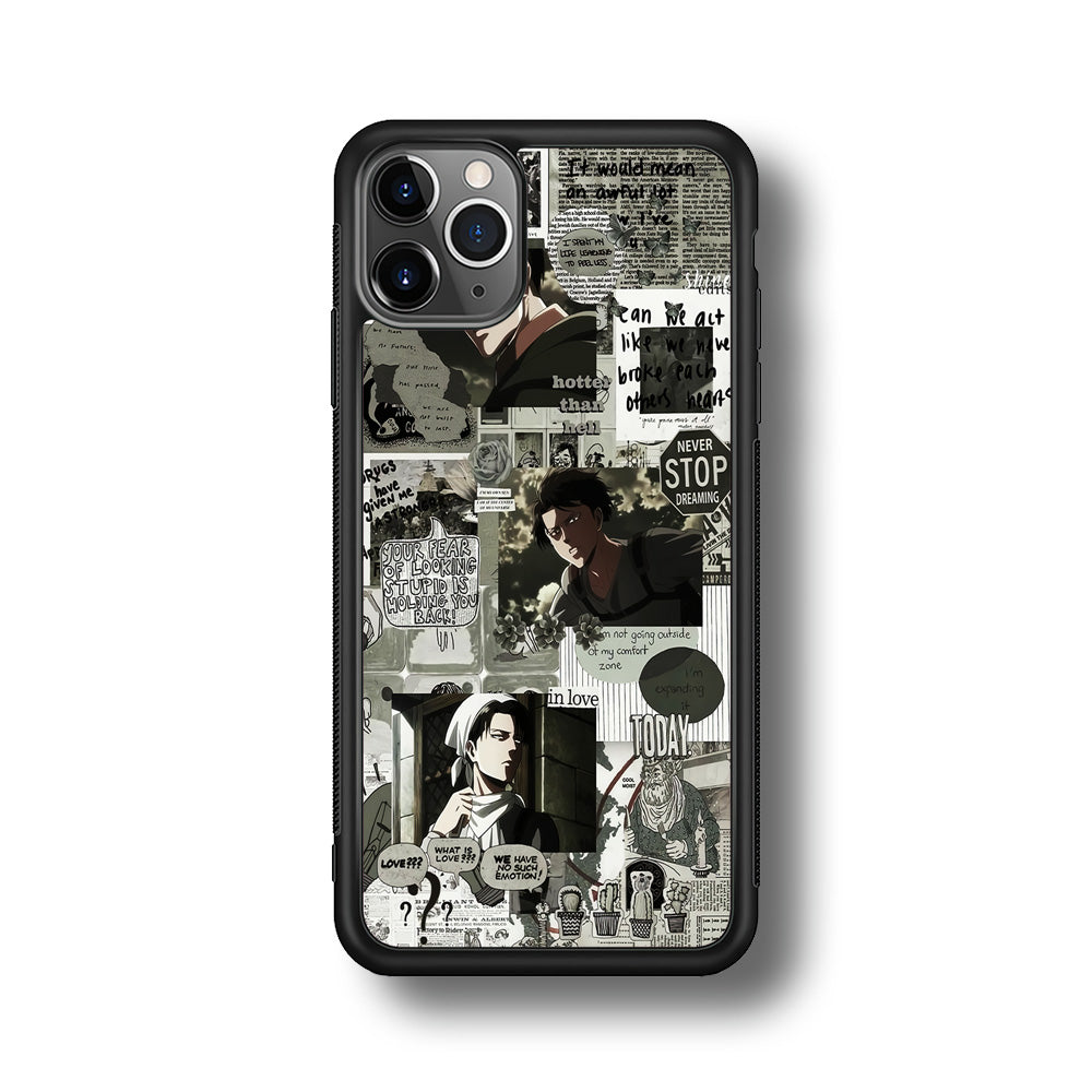 Levi Ackerman Aesthetic iPhone 11 Pro Case-Phone Case-Rubber Black (2D Case)-Altracase