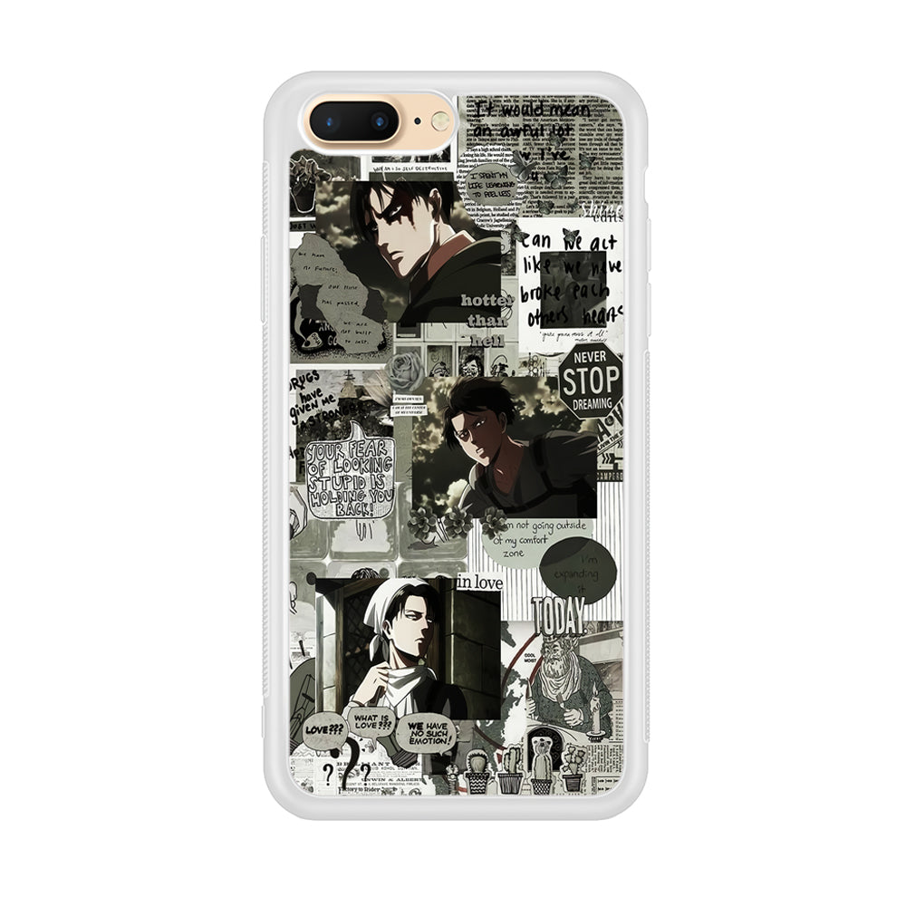 Levi Ackerman Aesthetic iPhone 8 Plus Case-Phone Case-Rubber White (2D Case)-Altracase
