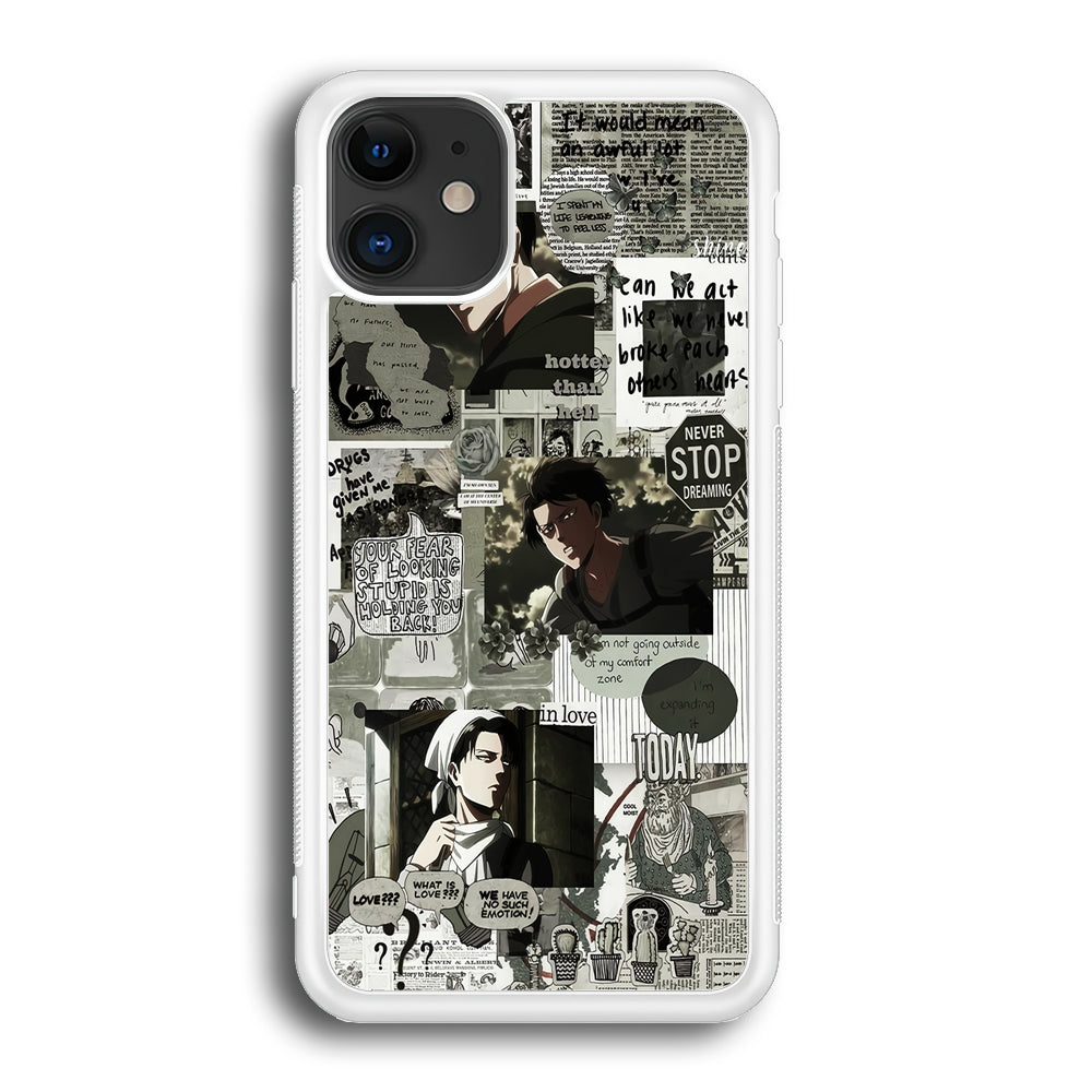 Levi Ackerman Aesthetic iPhone 12 Mini Case-Phone Case-Rubber White (2D Case)-Altracase
