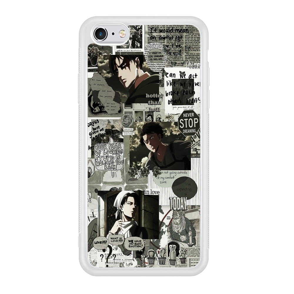Levi Ackerman Aesthetic iPhone 6 | 6s Case-Phone Case-Rubber White (2D Case)-Altracase