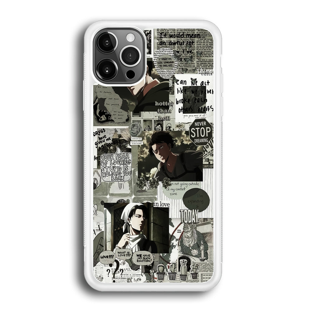 Levi Ackerman Aesthetic iPhone 12 Pro Max Case-Phone Case-Rubber White (2D Case)-Altracase