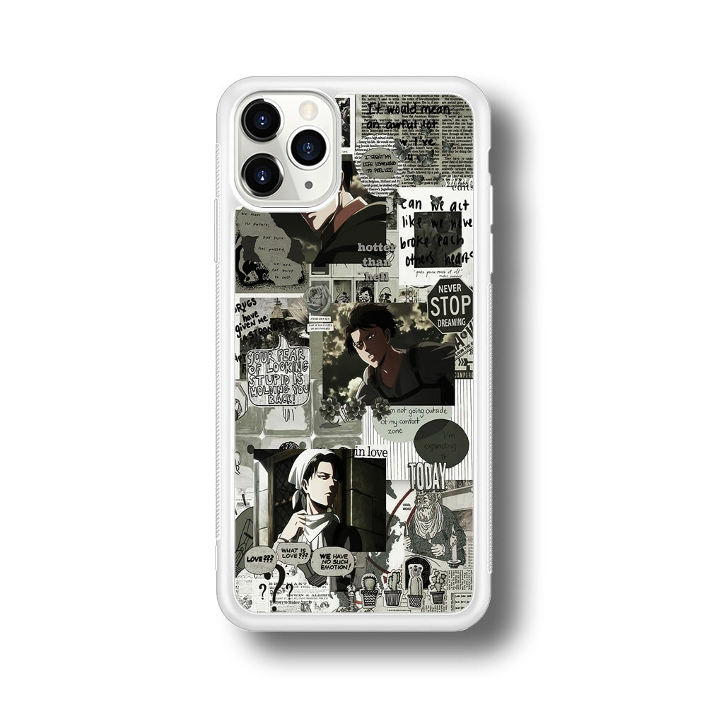 Levi Ackerman Aesthetic iPhone 11 Pro Case-Phone Case-Rubber White (2D Case)-Altracase