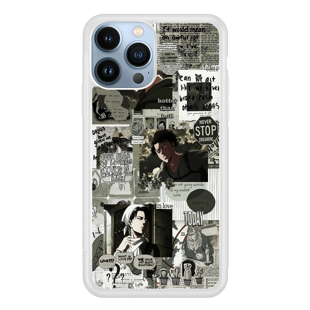 Levi Ackerman Aesthetic iPhone 15 Pro Case-Phone Case-Rubber White (2D Case)-Altracase