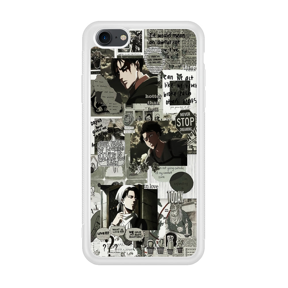 Levi Ackerman Aesthetic iPhone 8 Case-Phone Case-Rubber White (2D Case)-Altracase