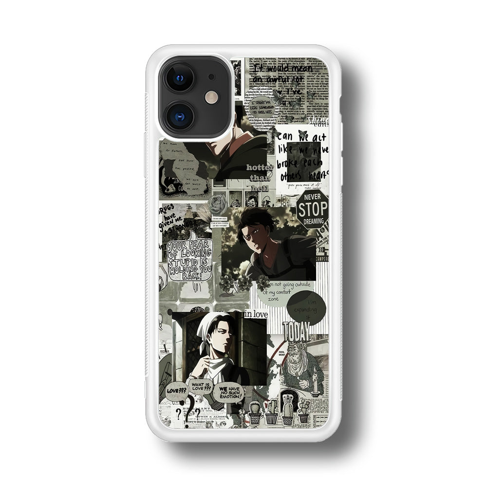 Levi Ackerman Aesthetic iPhone 11 Case-Phone Case-Rubber White (2D Case)-Altracase