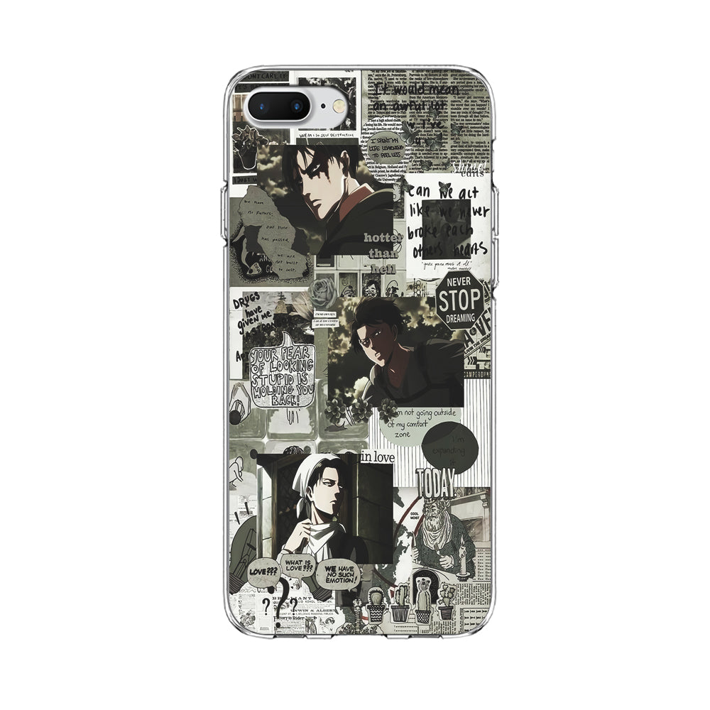 Levi Ackerman Aesthetic iPhone 8 Plus Case-Phone Case-Clear Soft Case-Altracase