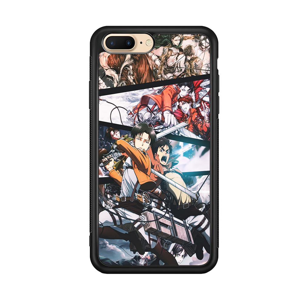 Levi Eren Collage iPhone 8 Plus Case-Phone Case-Rubber Black (2D Case)-Altracase