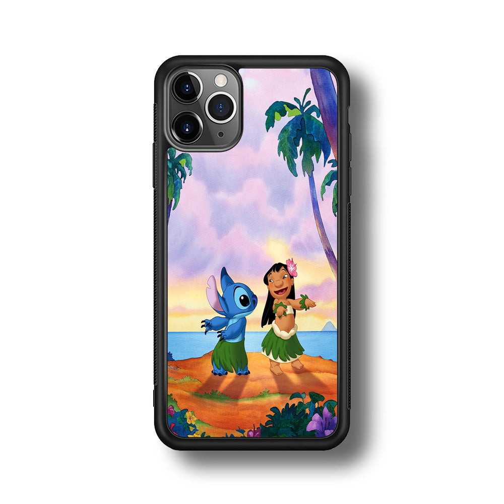 Lilo and Stitch Dancing iPhone 11 Pro Max Case-Phone Case-Rubber Black (2D Case)-Altracase