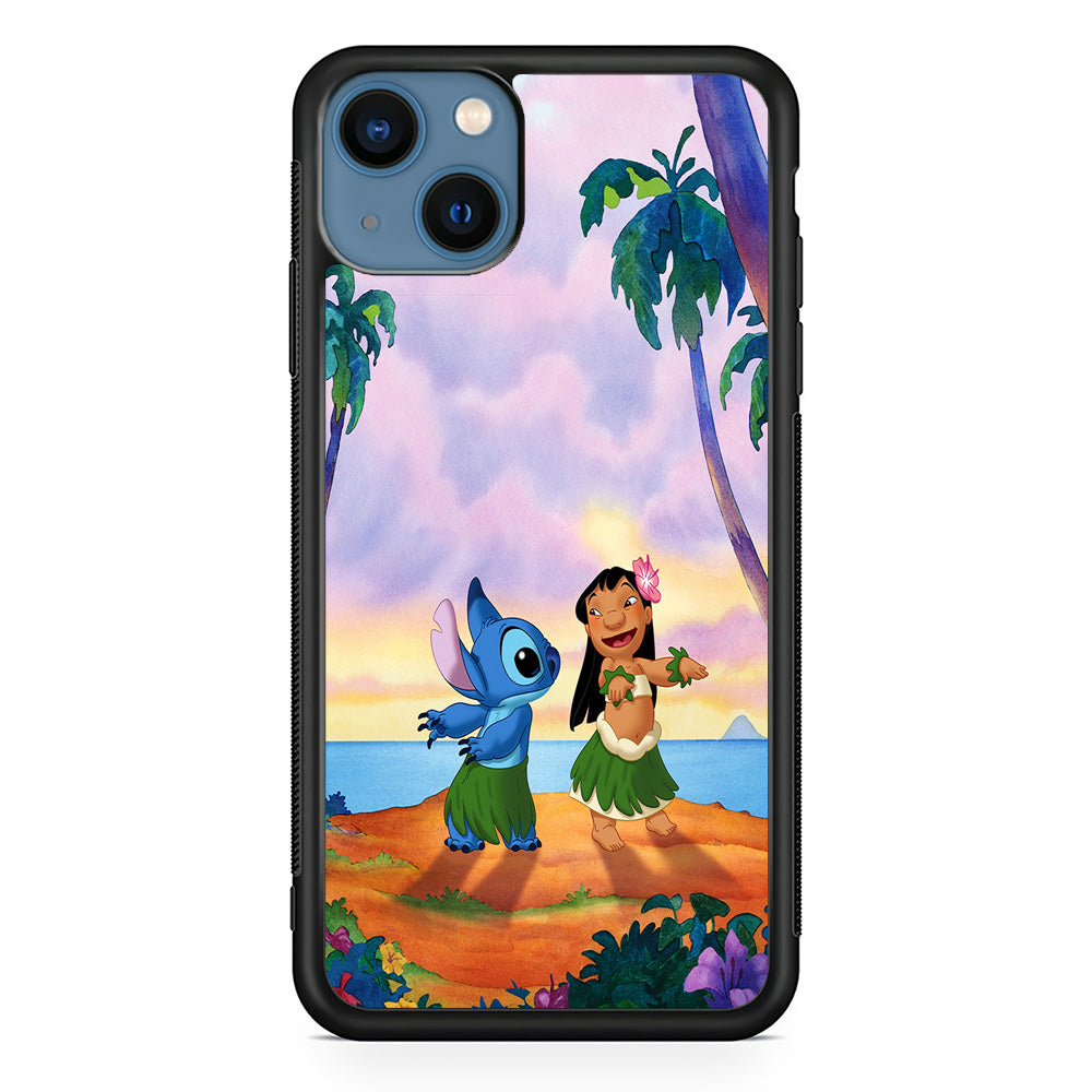 Lilo and Stitch Dancing iPhone 13 Case-Phone Case-Rubber Black (2D Case)-Altracase