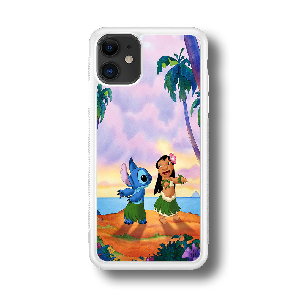 Lilo and Stitch Dancing iPhone 11 Case-Phone Case-Rubber White (2D Case)-Altracase