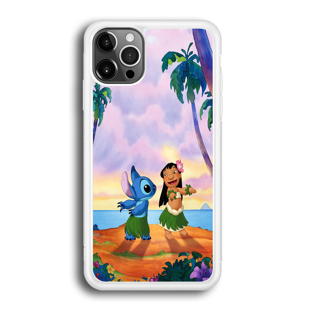 Lilo and Stitch Dancing iPhone 12 Pro Max Case-Phone Case-Rubber White (2D Case)-Altracase
