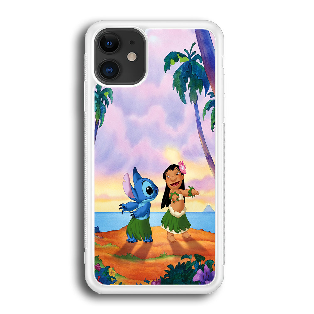 Lilo and Stitch Dancing iPhone 12 Case-Phone Case-Rubber White (2D Case)-Altracase