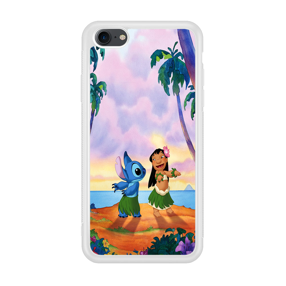 Lilo and Stitch DancingiPhone 7 Case-Phone Case-Rubber White (2D Case)-Altracase