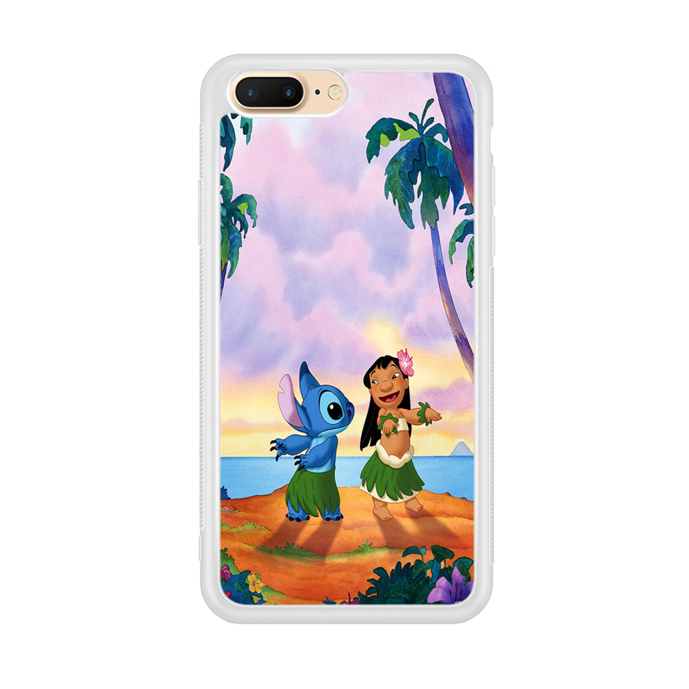 Lilo and Stitch Dancing iPhone 7 Plus Case-Phone Case-Rubber White (2D Case)-Altracase