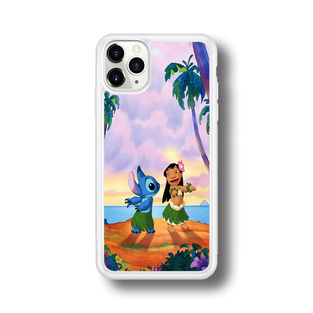 Lilo and Stitch Dancing iPhone 11 Pro Max Case-Phone Case-Rubber White (2D Case)-Altracase