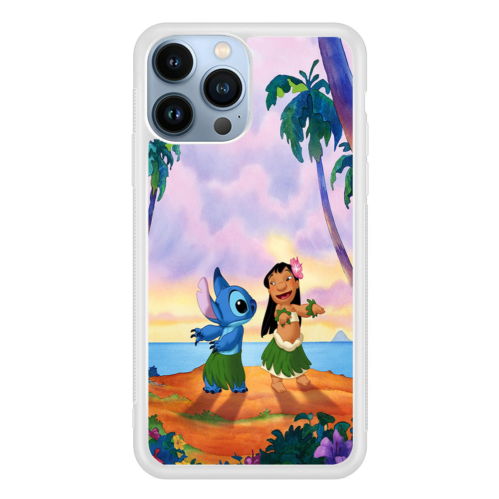 Lilo and Stitch Dancing iPhone 15 Pro Case-Phone Case-Rubber White (2D Case)-Altracase