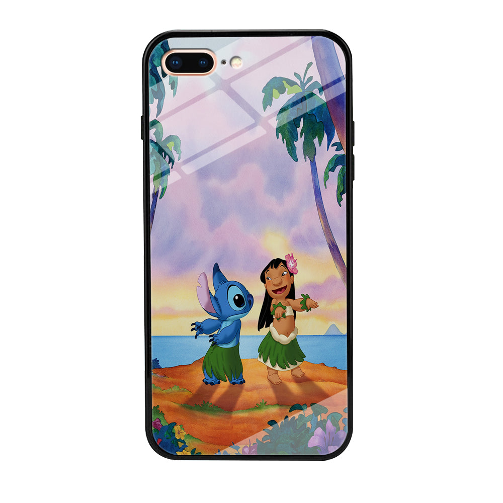 Lilo and Stitch Dancing iPhone 8 Plus Case-Phone Case-Tempered Glass Case-Altracase