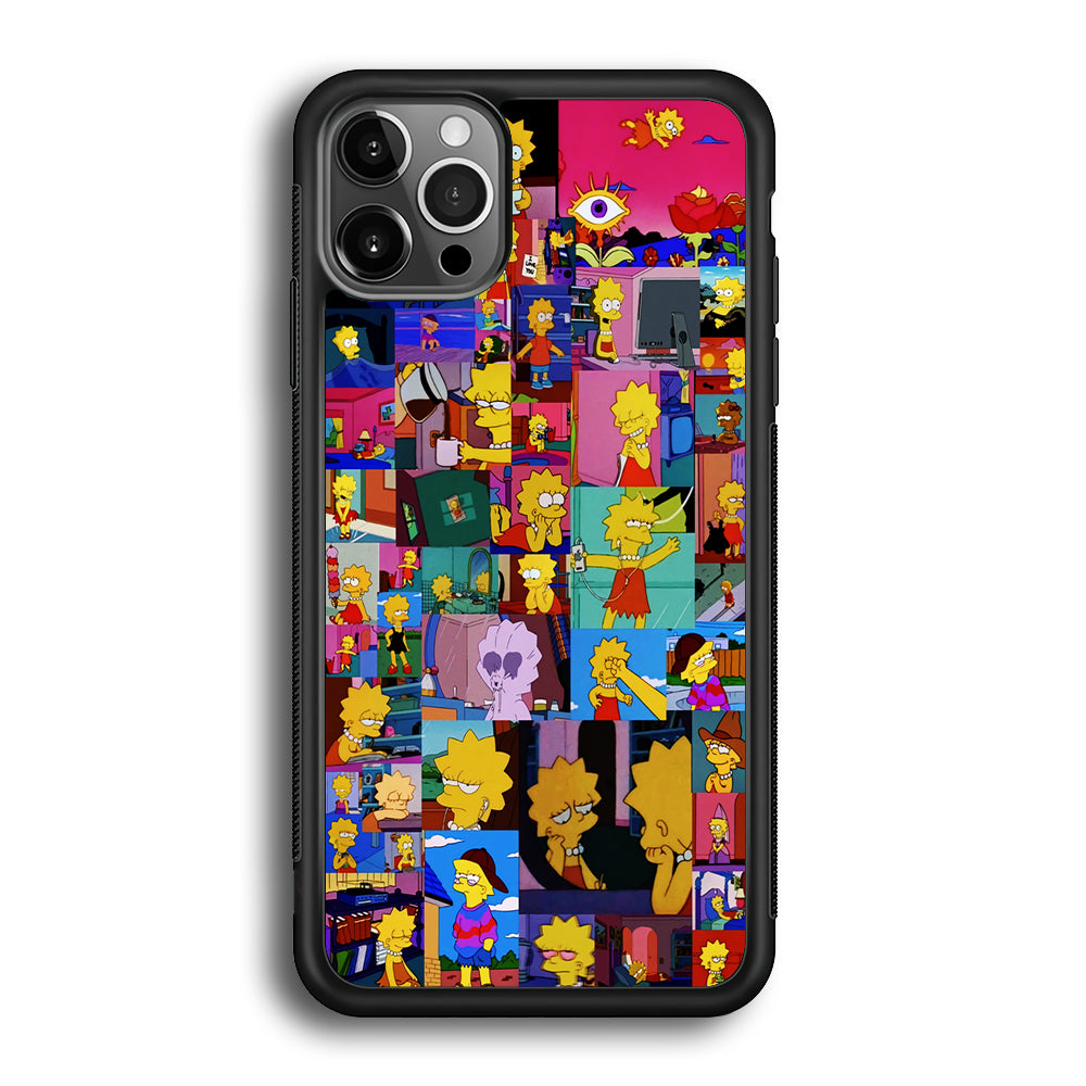 Lisa Simpson Aesthetic iPhone 12 Pro Max Case-Phone Case-Rubber Black (2D Case)-Altracase