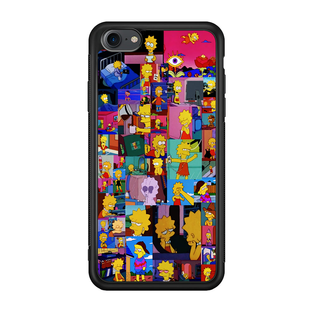 Lisa Simpson Aesthetic iPhone 7 Case-Phone Case-Rubber Black (2D Case)-Altracase