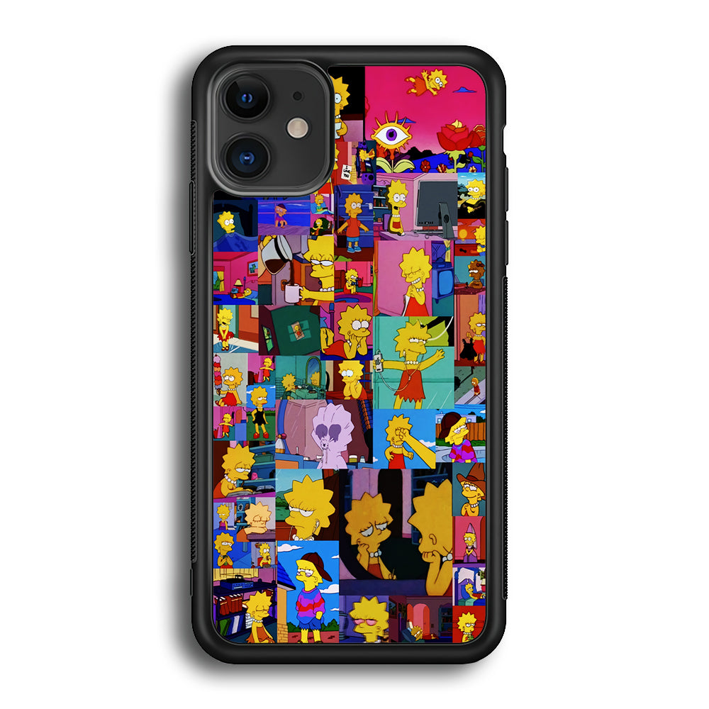 Lisa Simpson Aesthetic iPhone 12 Mini Case-Phone Case-Rubber Black (2D Case)-Altracase