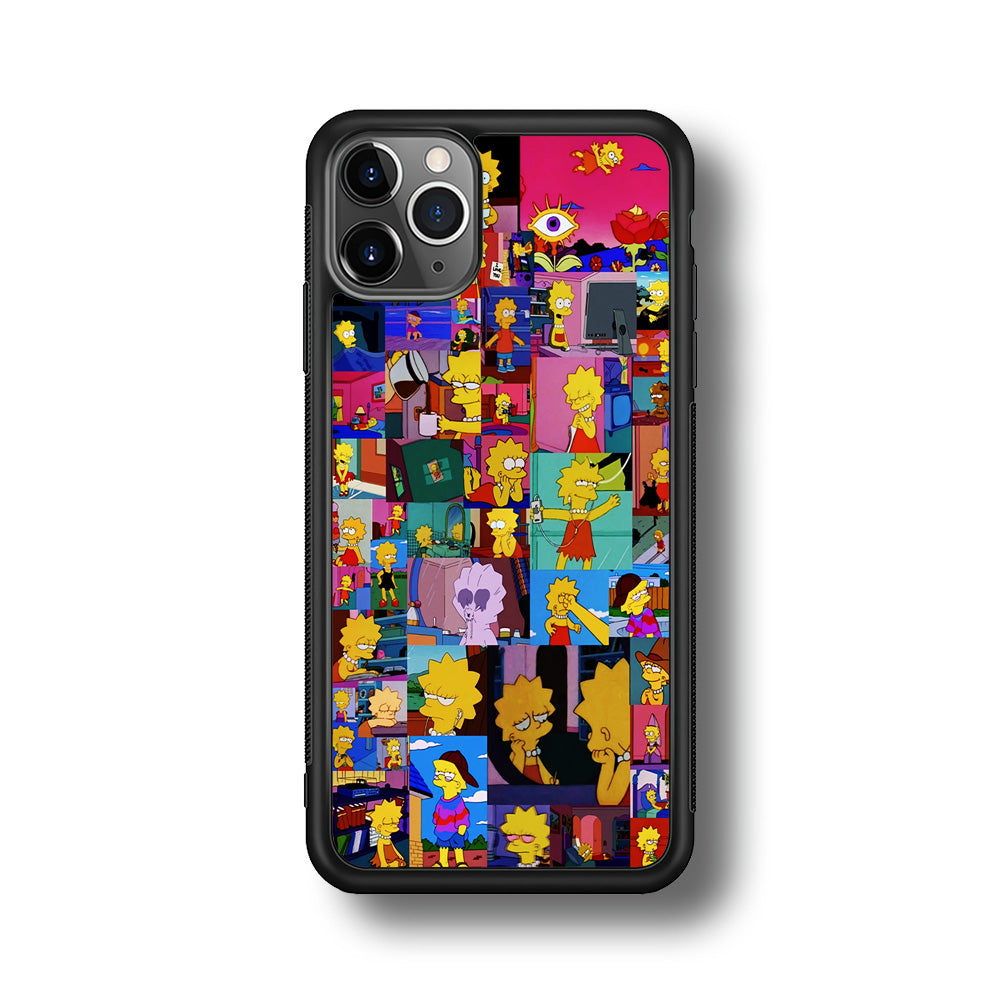 Lisa Simpson Aesthetic iPhone 11 Pro Max Case-Phone Case-Rubber Black (2D Case)-Altracase