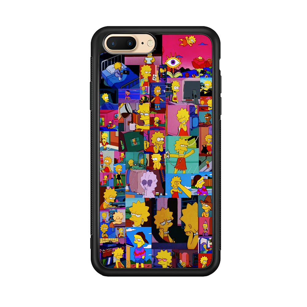 Lisa Simpson Aesthetic iPhone 7 Plus Case-Phone Case-Rubber Black (2D Case)-Altracase