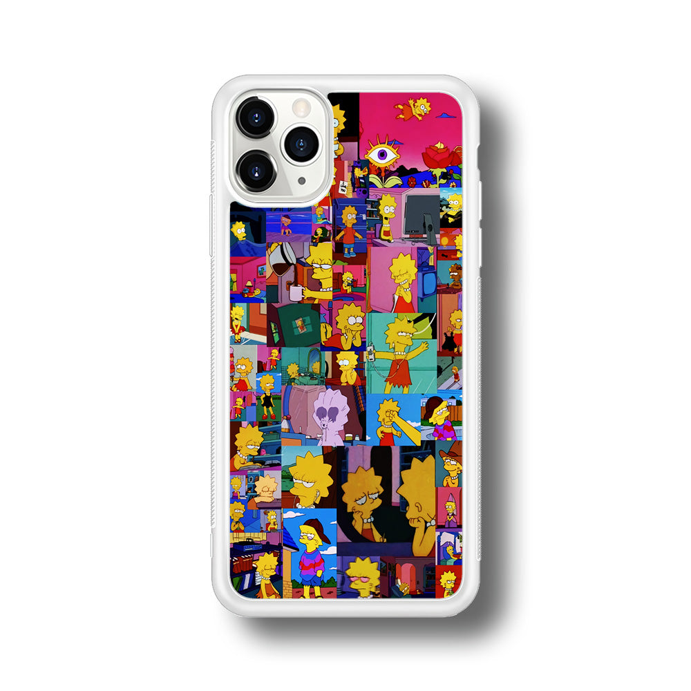 Lisa Simpson Aesthetic iPhone 11 Pro Max Case-Phone Case-Rubber White (2D Case)-Altracase