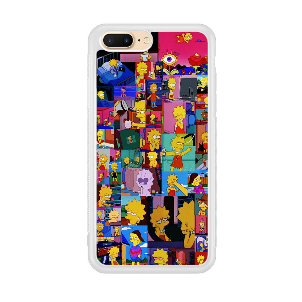 Lisa Simpson Aesthetic iPhone 7 Plus Case-Phone Case-Rubber White (2D Case)-Altracase