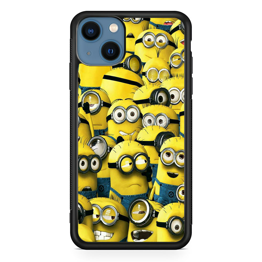 Lots of Minion iPhone 13 Case-Phone Case-Rubber Black (2D Case)-Altracase