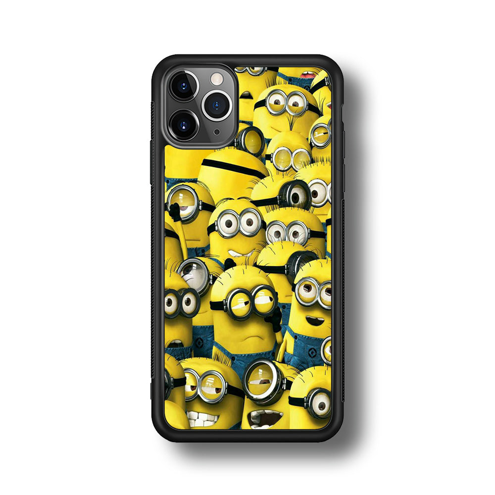 Lots of Minion iPhone 11 Pro Max Case-Phone Case-Rubber Black (2D Case)-Altracase