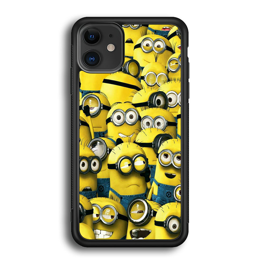 Lots of Minion iPhone 12 Case-Phone Case-Rubber Black (2D Case)-Altracase