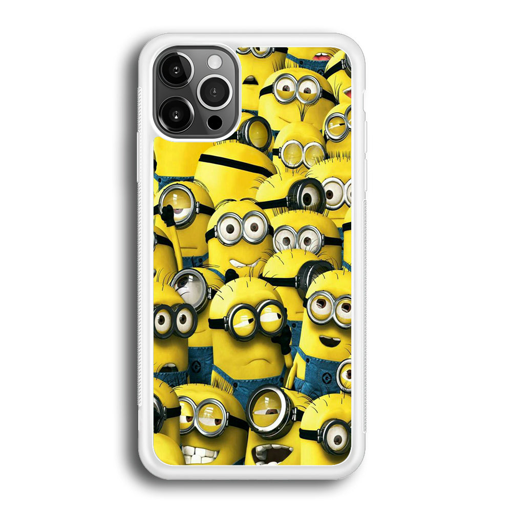 Lots of Minion iPhone 12 Pro Max Case-Phone Case-Rubber White (2D Case)-Altracase