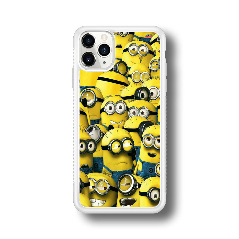 Lots of Minion iPhone 11 Pro Max Case-Phone Case-Rubber White (2D Case)-Altracase